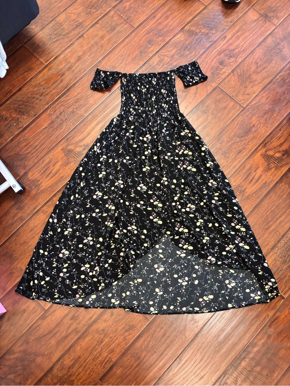 Black Floral Off-Shoulder Dress